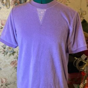Quacker Factory terry cloth shirt with rhinestones.